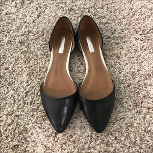 Halogen Black Leather Flats